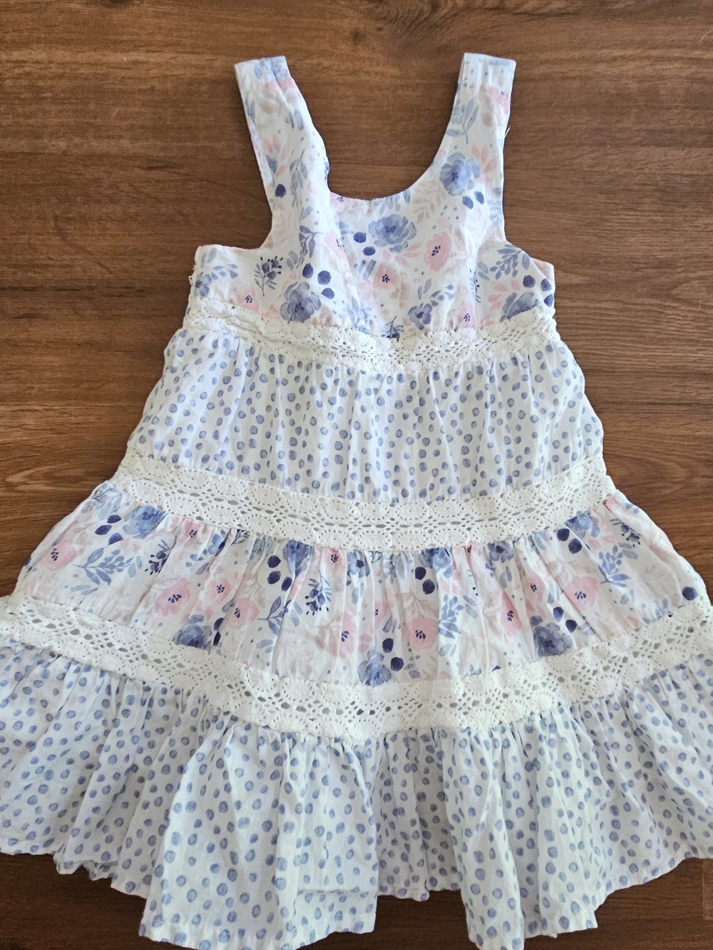 Tommy Bahama White Dress with Blue and Pink Floral Prints